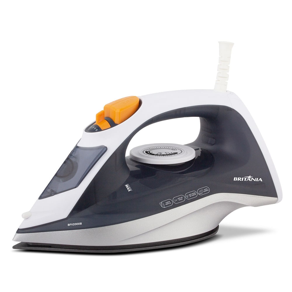 Ferro a Vapor Britânia Base Antiaderente Branco e Cinza BFV2000B – 220 Volts - Imagem 3