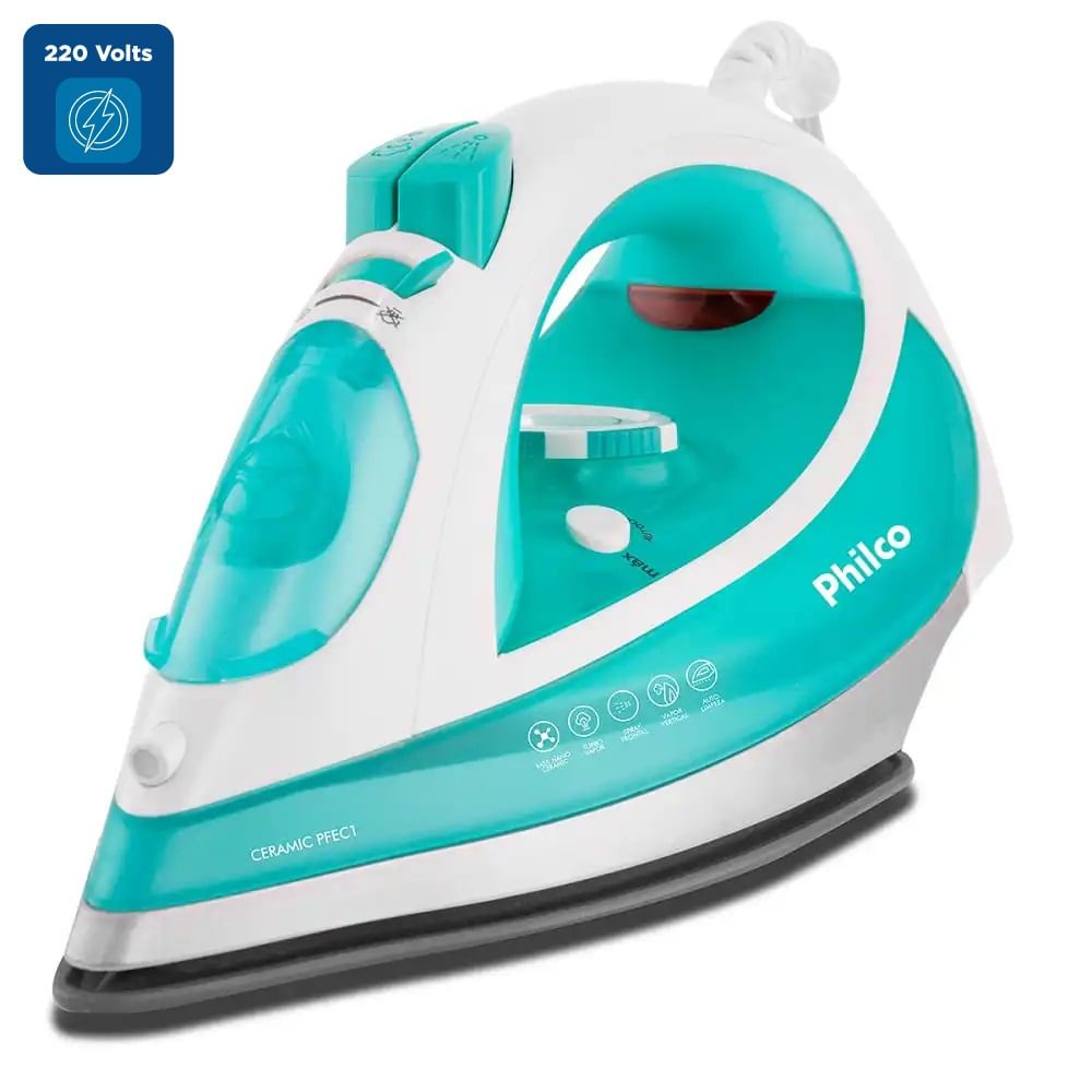 Ferro a Vapor Philco Ceramic Branco e Verde PFEC1 – 220 Volts - Imagem 2