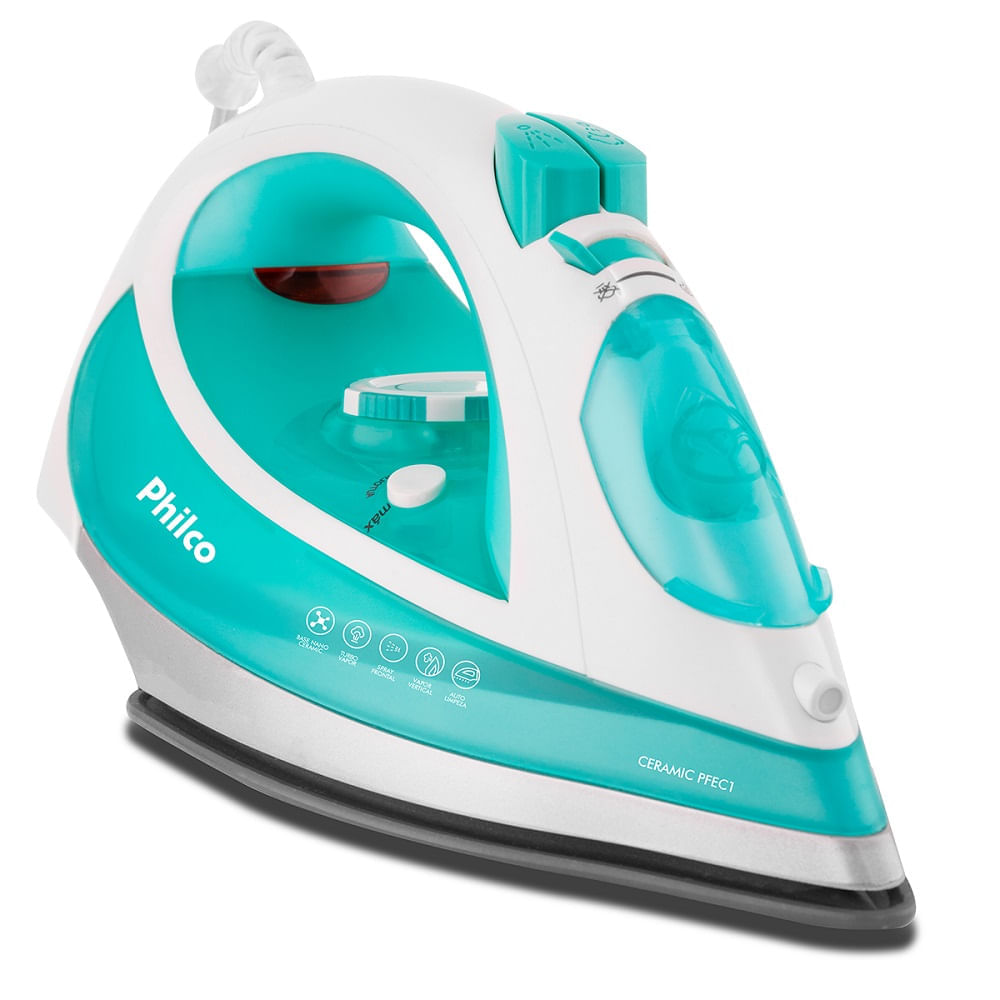 Ferro a Vapor Philco Ceramic Branco e Verde PFEC1 – 220 Volts - Imagem 3