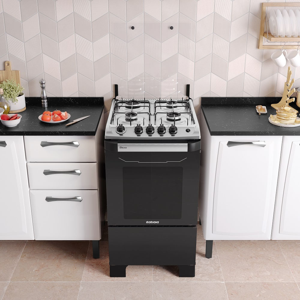 Fogão de Piso Itatiaia 4 Bocas New Dream Branco e Preto – Bivolt - Imagem 6