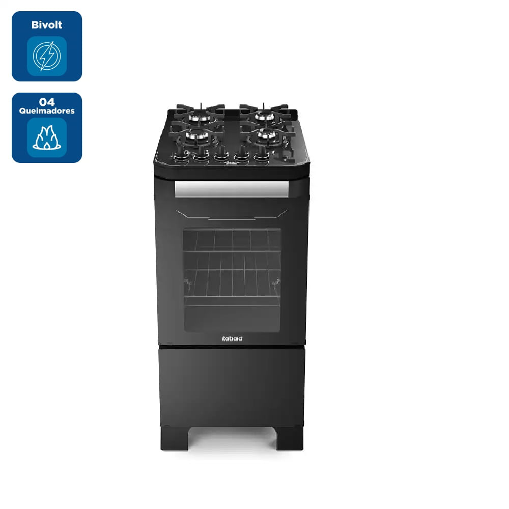 Fogão de Piso Itatiaia 4 Bocas Itamaster Preto – Bivolt - Imagem 2