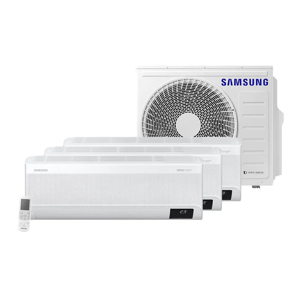 Ar Condicionado Multi Split Samsung Hi Wall WindFree 3x9000 BTU/h Quente e Frio AJ068AXJ3KH/AZ – 220 Volts
