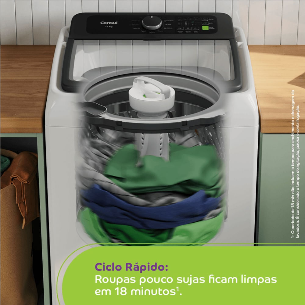 Lavadora de Roupas Consul 13Kg com Modo Eco Branca CWN13AB – 220 Volts - Imagem 10