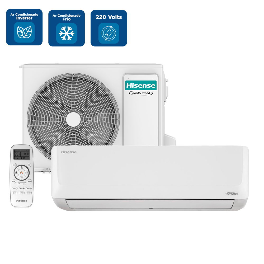 Ar Condicionado Split Hi Wall Inverter Hisense Wi-Fi 9000 BTU/h Quente e Frio AS-09UW2RLD00C – 220 Volts - Imagem 2