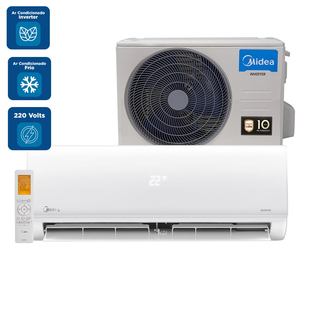 Ar Condicionado Split Hi Wall Inverter Midea Xtreme Save AI Connect 9000 BTU/h Frio 38AGVCJ09M5 – 220 Volts - Imagem 2