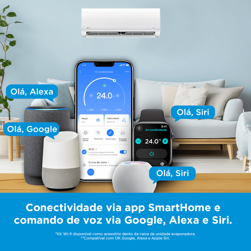 Ar Condicionado Split Hi Wall Inverter Midea Xtreme Save AI Connect 9000 BTU/h Frio 38AGVCJ09M5 – 220 Volts - Imagem 12