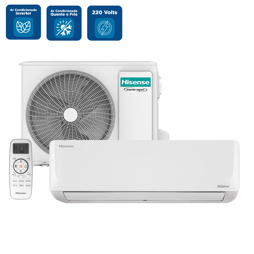 Ar Condicionado Split Hi Wall Inverter Hisense Wi-Fi 12000 BTU/h Quente e Frio AS-12UW2RLD00C – 220 Volts - Imagem 2