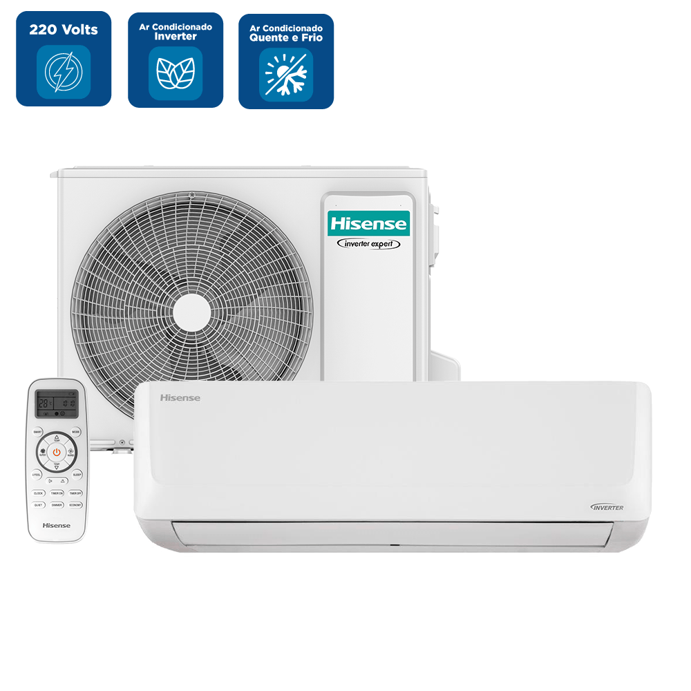 Ar Condicionado Split Inverter Hisense 18.000 Btus Quente e Frio 220 Volts AS-18UW2RMATT00E - Imagem 2
