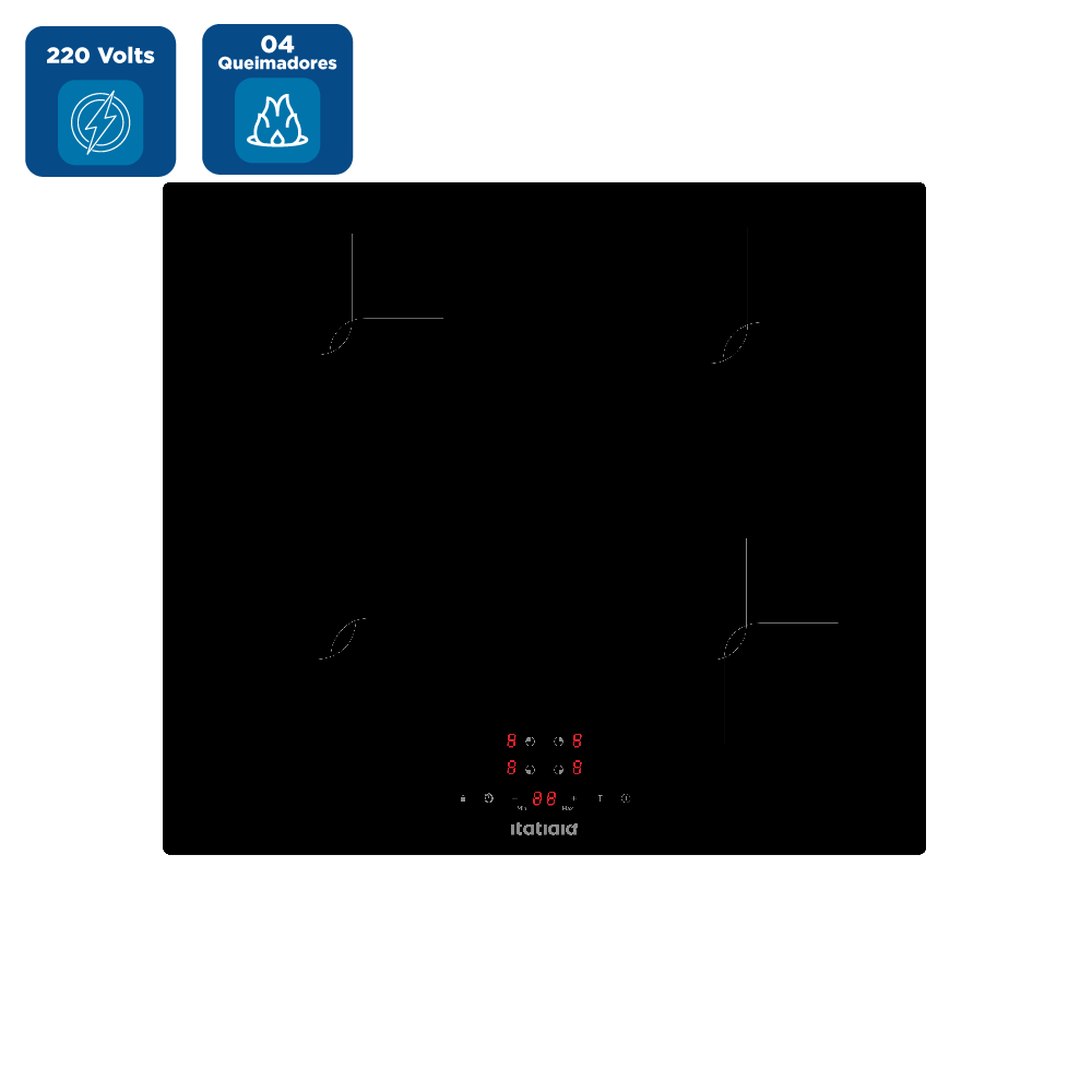 Cooktop de Indução Itatiaia 4 Bocas Master Preto CIMAS2003 – 220 Volts - Imagem 2