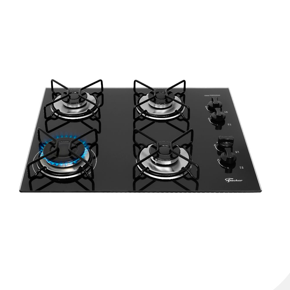 Cooktop a Gás Fischer 4 Bocas Fit Line Preto – Bivolt