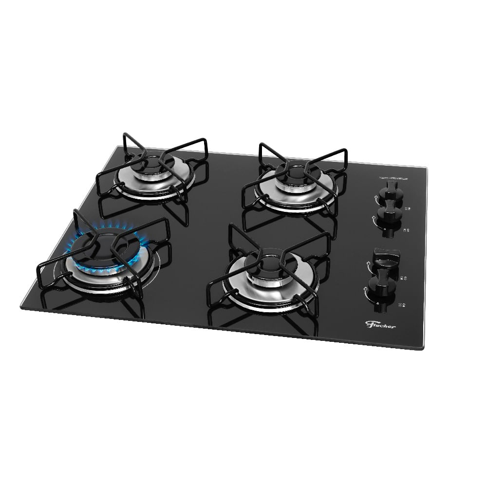 Cooktop a Gás Fischer 4 Bocas Fit Line Preto – Bivolt - Imagem 3