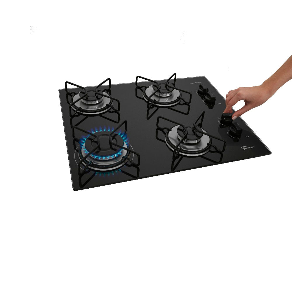 Cooktop a Gás Fischer 4 Bocas Fit Line Preto – Bivolt - Imagem 4