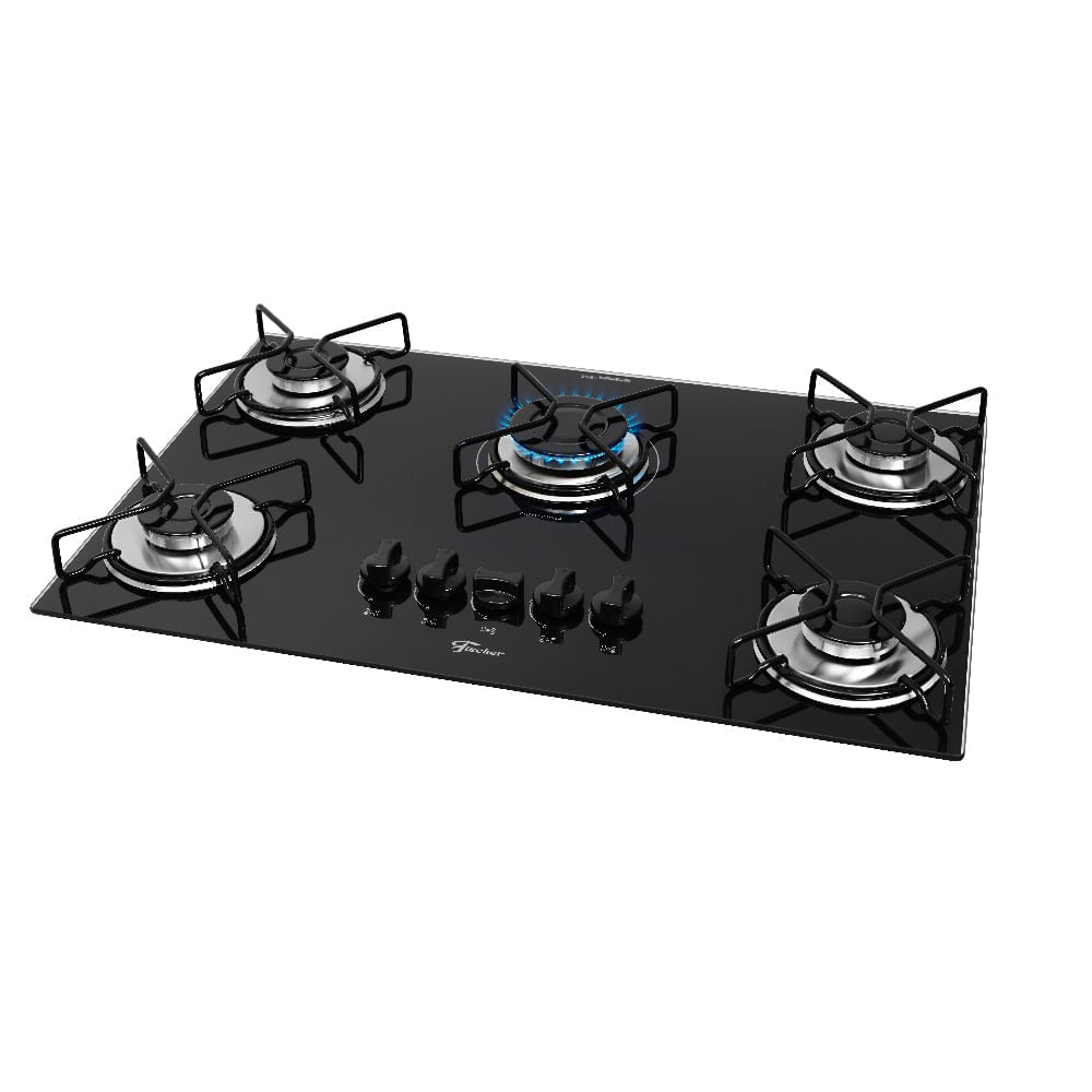 Cooktop a Gás Fischer 5 Bocas Fit Line Preto – Bivolt - Imagem 3
