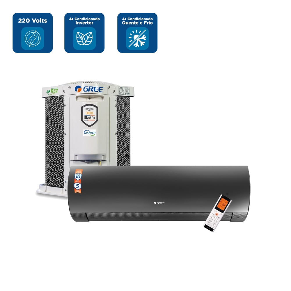 Ar Condicionado Split Hi Wall Inverter Gree G-Diamond 24000 BTU/h Quente e Frio GWH24ATE-D6DNA1AD/O– 220 Volts - Imagem 2