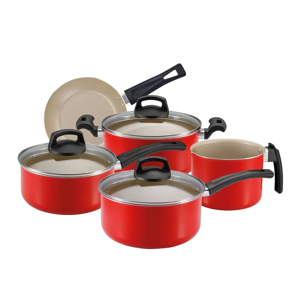 Jogo de Panelas Panelux 5 Peças Premium Revestimento Interno e Externo Antiaderente Vermelho - Imagem 3