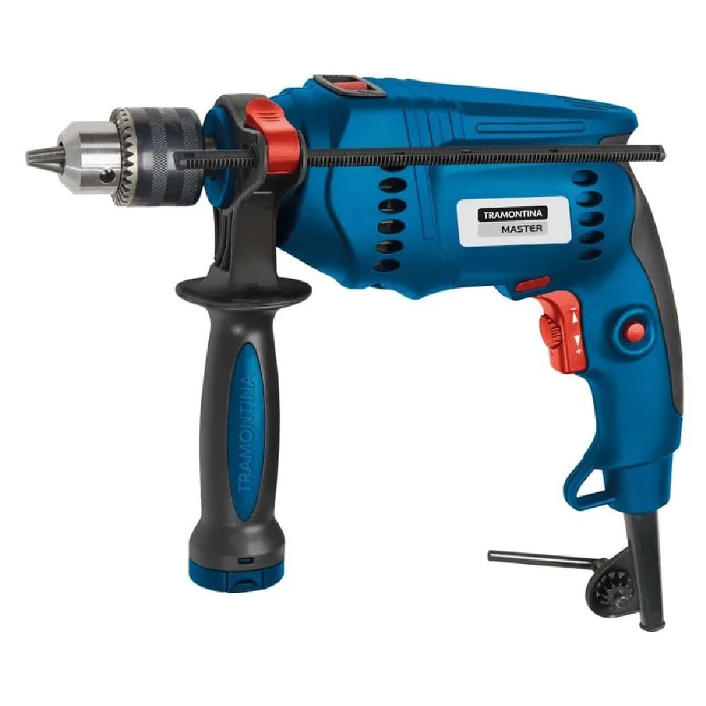 Furadeira de Impacto Tramontina 1/2 c/ Auxiliar Velocidade Variável e Sistema de Reversão Azul – 220 V - Imagem 3