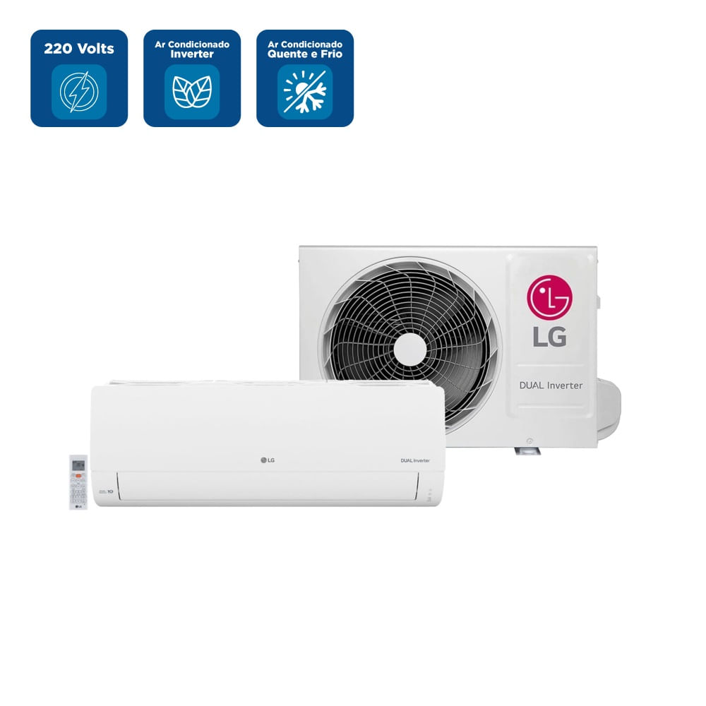 Ar Condicionado Split Hi Wall Inverter LG Dual Compact +AI 18000 BTU/h Quente e Frio S3-W18KLQAL – 220 Volts - Imagem 2