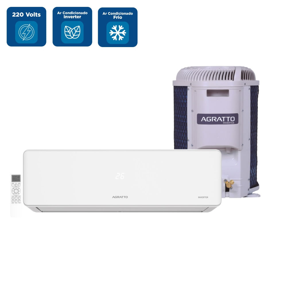 Ar Condicionado Split Hi Wall Inverter Agratto 12000 BTU/h Frio Fit Top FICST12F – 220 Volts - Imagem 2