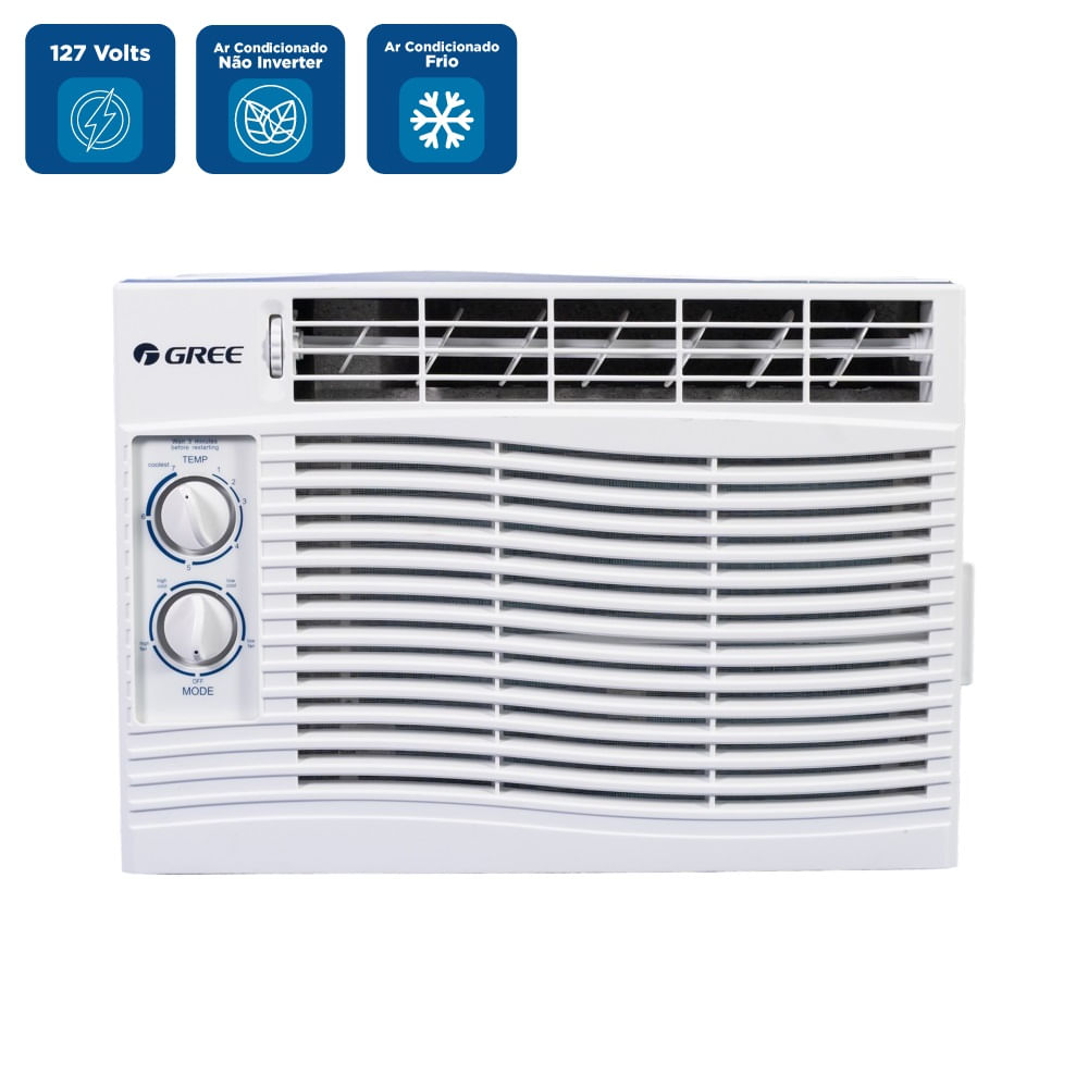 Ar Condicionado Janela Gree 7000 BTU/h Frio R32 Mecânico GJC07BV-A6NMND1A – 127 Volts - Imagem 2