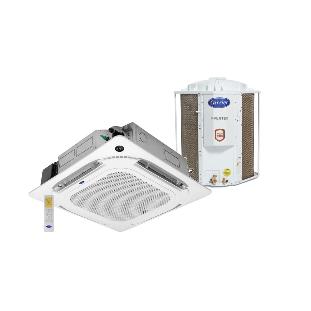 Ar Condicionado Split Inverter Cassete 4 Vias Carrier Connect 48000 BTU/h Frio Monofásico 38CCVE48515MC – 220 Volts