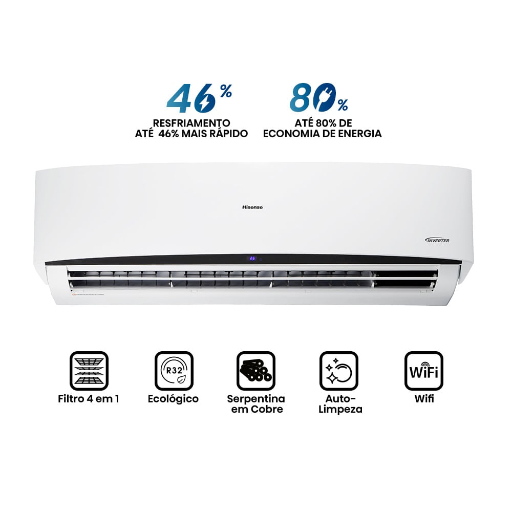 Ar Condicionado Split Inverter Hisense 30.000 Btus Quente e Frio 220 Volts AS-30UW2RKK01C - Imagem 4