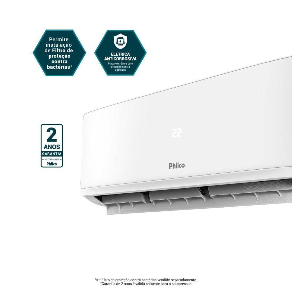 Ar Condicionado Split Hi Wall Philco 18000 BTUS/h Quente e Frio PAC18QI – 220 Volts - Imagem 12