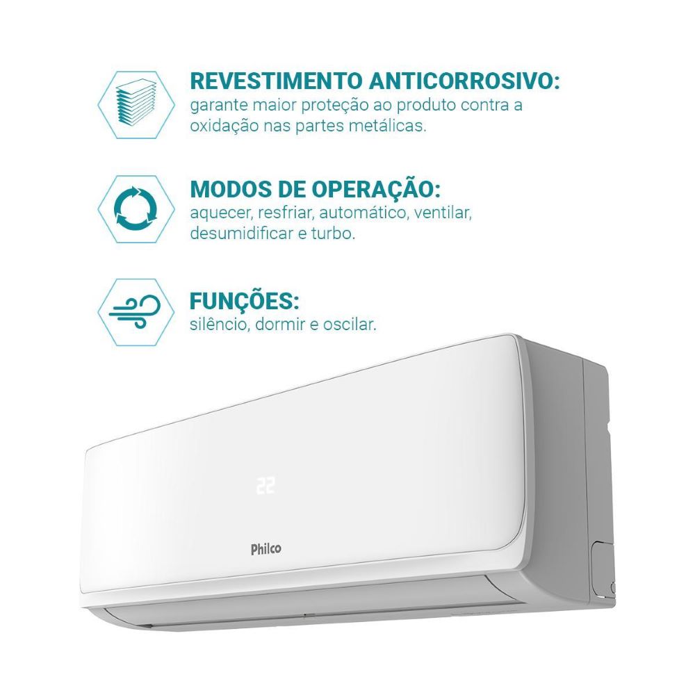 Ar Condicionado Split Philco 24000 BTUs Quente e Frio PAC24QI – 220 Volts - Imagem 14