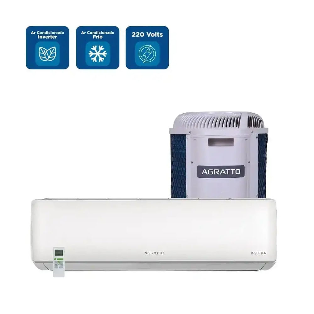 Ar condicionado Split Hi Wall Inverter Agratto Liv 12.000 BTU/h Frio LCDT12F – 220 Volts - Imagem 2