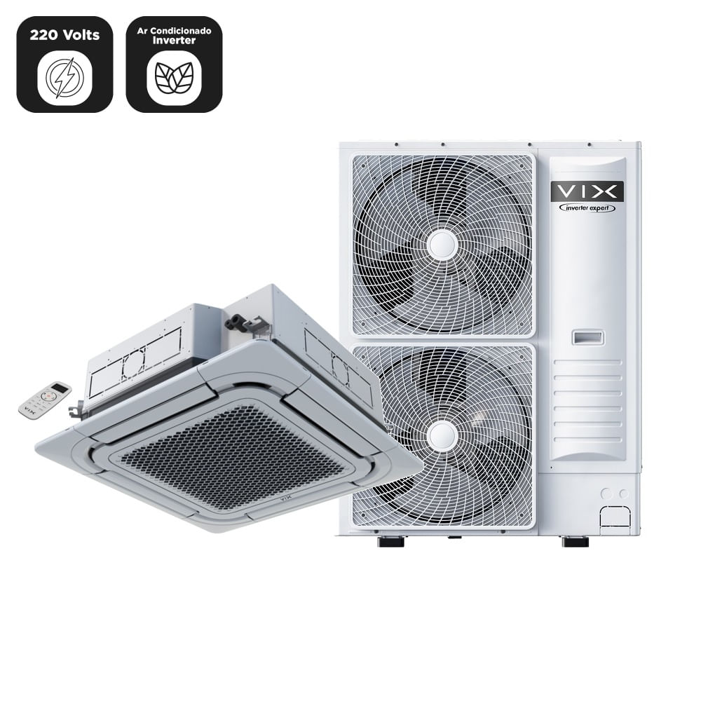 Ar Condicionado Split Cassete Inverter Vix 55000 BTU/h Quente e Frio AUC-55UR2RKA – 220 Volts - Imagem 2