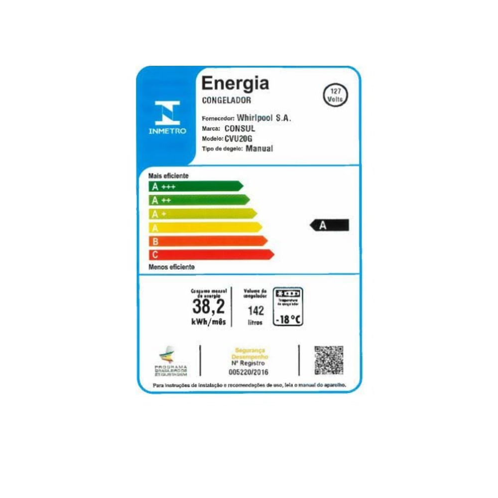 Freezer Vertical Consul 142 Litros CVU20GB – 127 Volts - Imagem 12