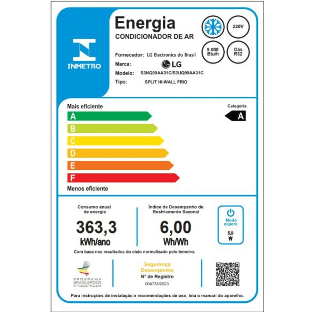 Ar Condicionado Split LG AI Dual Inverter Voice 9000 BTU/h Frio S3-Q09AA31C - 220 Volts - Imagem 8