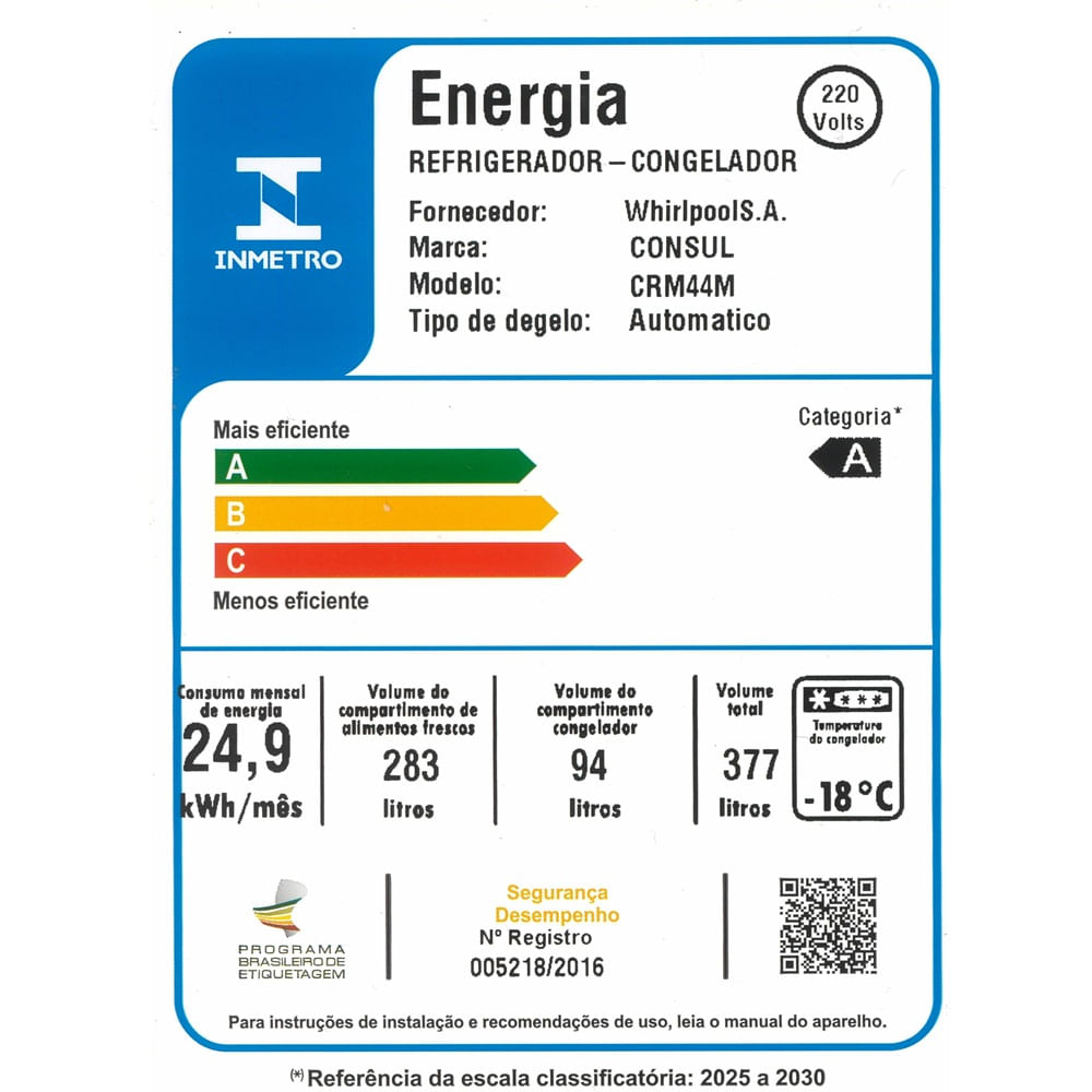 Refrigerador Consul 377 Litros Frost Free Branco CRM44MB - 220 Volts - Imagem 14