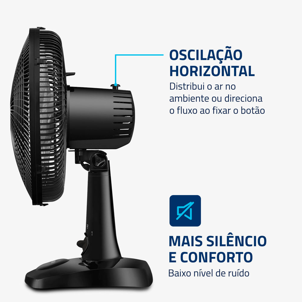 Ventilador de Mesa Mondial 30cm Super Power II Preto NVSP-30-B2 - 220 Volts - Imagem 5
