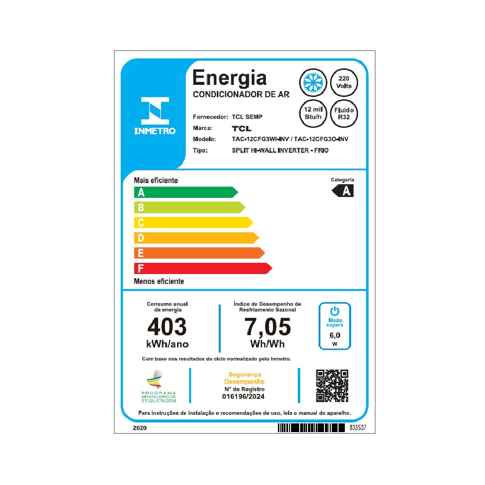Ar Condicionado Split Inverter TCL FreshIN 3.0 12000 BTU/h Frio TAC-12CFG3WI-INV - 220 Volts - Imagem 13