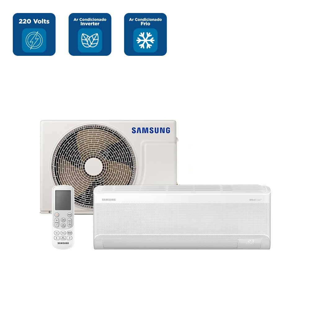 Ar Condicionado Split Inverter Samsung WindFree AI 12000 BTU/h Frio AR12DYFAAWKNAZ – 220 Volts - Imagem 2