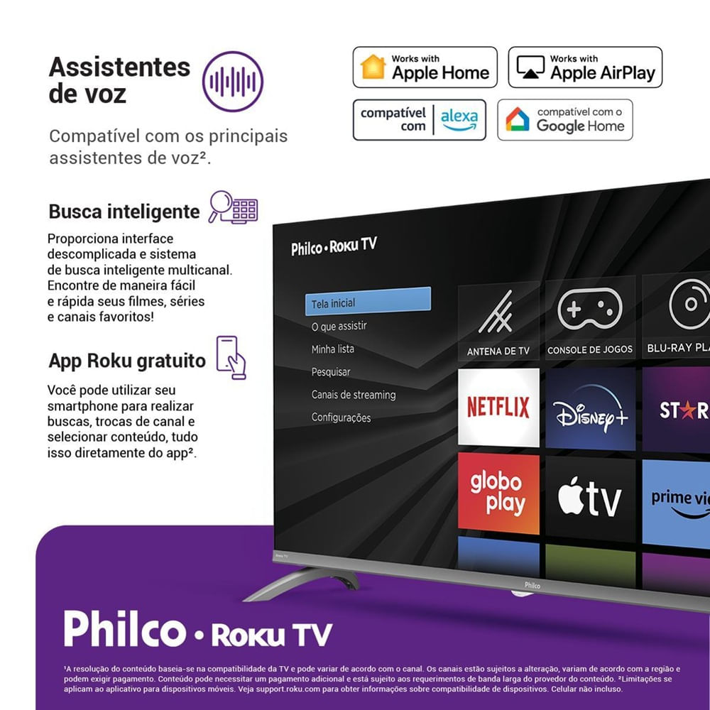 Smart TV Philco 32" LED Roku TV HD Dolby Áudio P32CRA - Bivolt - Imagem 4