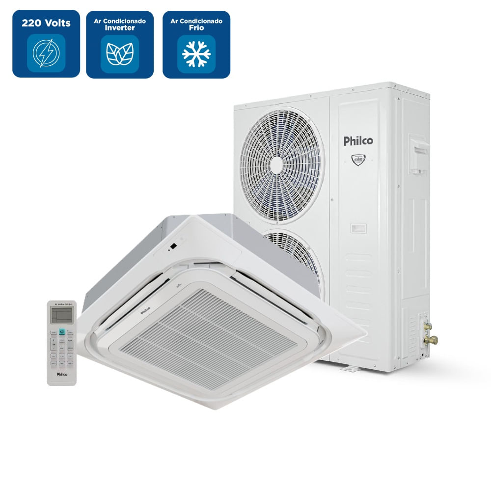 Ar Condicionado Split Cassete Eco Inverter Philco 48000 BTU/h Frio Monofásico PAC48000ICFM16 - 220 Volts