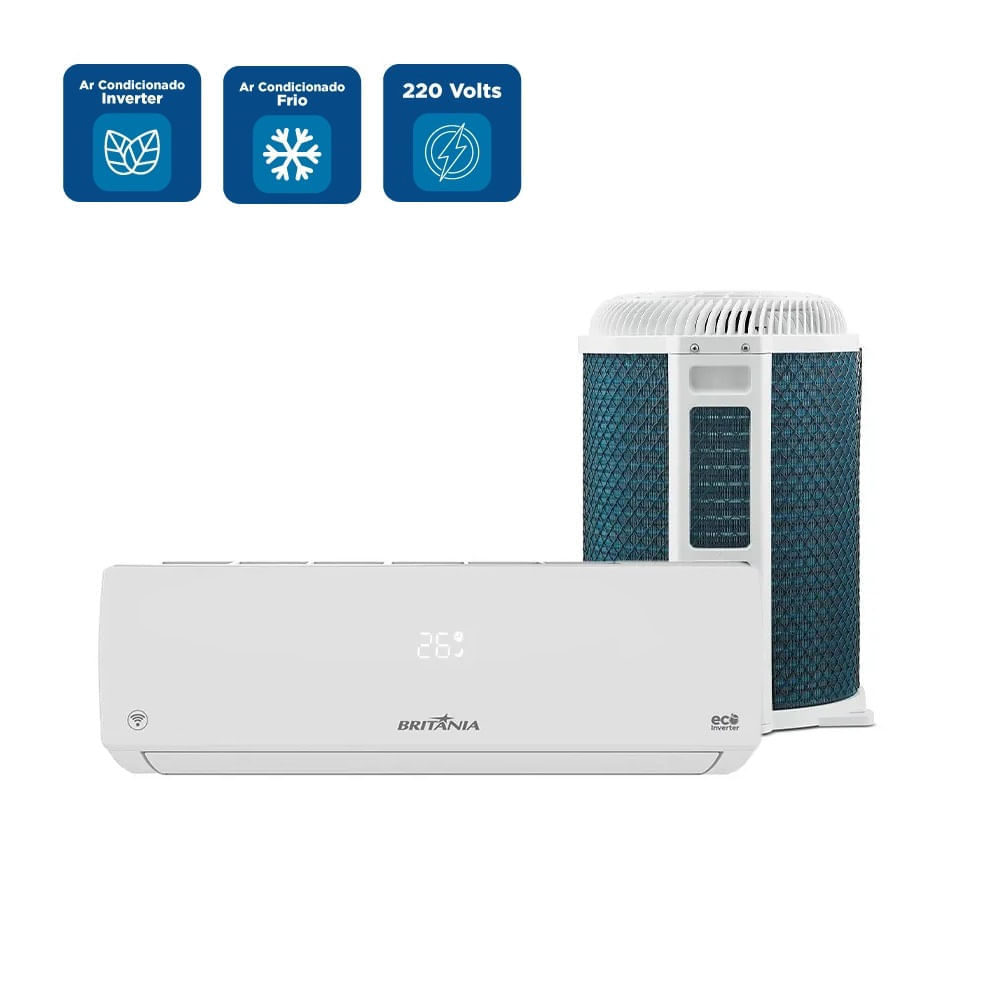Ar Condicionado Split Hi Wall Eco Inverter Britânia 12000 BTU/h Frio Bifásico BAC12000IFM15 – 220 Volts - Imagem 2