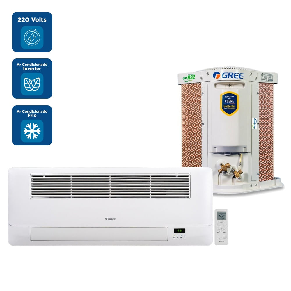Ar Condicionado Split Cassete 1 Via Inverter Gree 9000 BTU/h Frio Monofásico GKC09DA-D6DNA1A - 220 Volts - Imagem 2