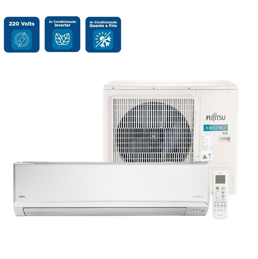 Ar Condicionado Split Hi Wall Inverter Fujitsu Airstage Premium 27000 BTU/h Quente e Frio ASBH27KMTA - 220 Volts - Imagem 2