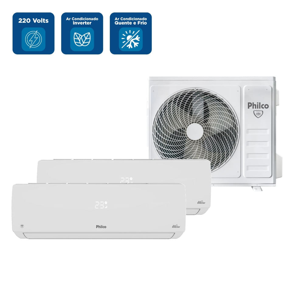 Ar Condicionado Bi Split Inverter Philco 2x9000 BTU/h Quente e Frio PAC18QV - 220 Volts - Imagem 2