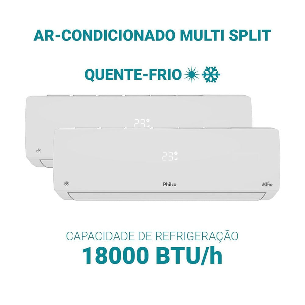 Ar Condicionado Bi Split Inverter Philco 2x9000 BTU/h Quente e Frio PAC18QV - 220 Volts - Imagem 12