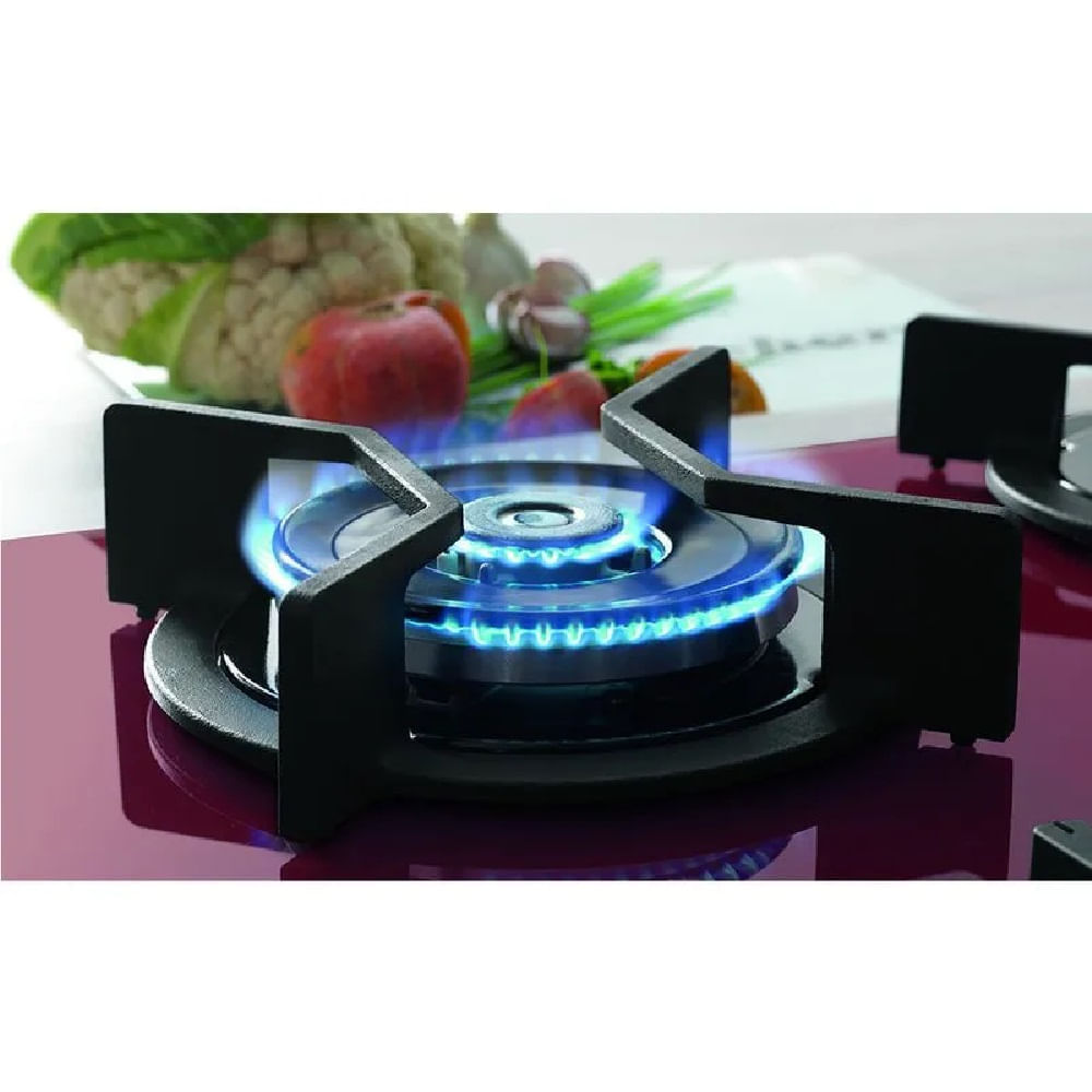 Cooktop a Gás Fischer 5 Bocas TC Infinity Mesa Vidro Vermelho Rouge – Bivolt - Imagem 9
