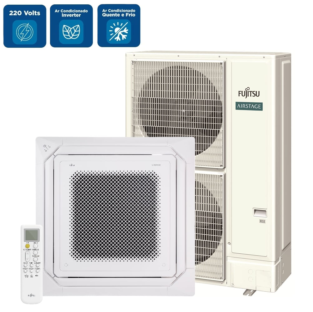 Ar Condicionado Split Cassete Inverter Fujitsu Airstage Premium 54000 BTU/h Quente e Frio Monofásico AUBH54KRLB - 220 Volts - Imagem 2