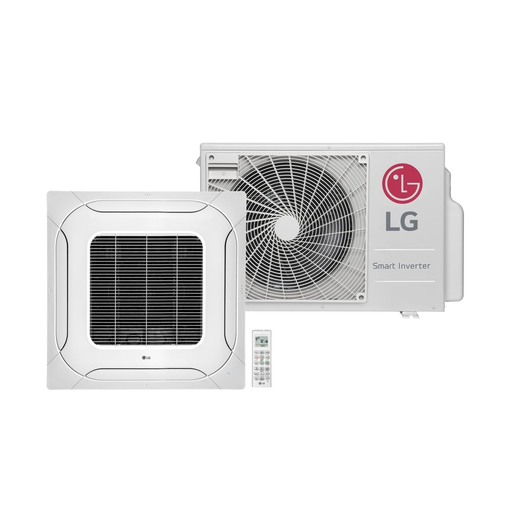 Ar Condicionado Split Cassete 4 Vias Inverter LG 18000 BTU/h Quente e Frio Monofásico ZT-W18GPLAA - 220 Volts