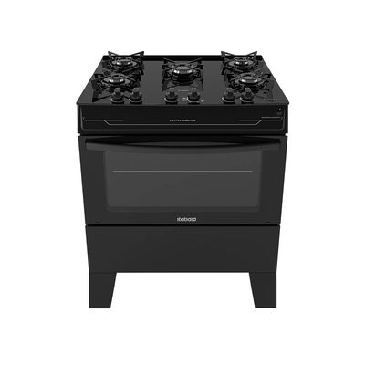 Fogão de Piso Itatiaia 5 Bocas Electra Glass Plus Preto - Bivolt