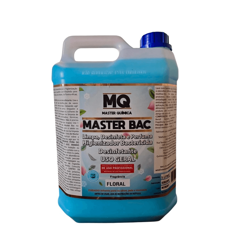 Higienizador Bactericida Master Química 5 Litros Master Bac Floral
