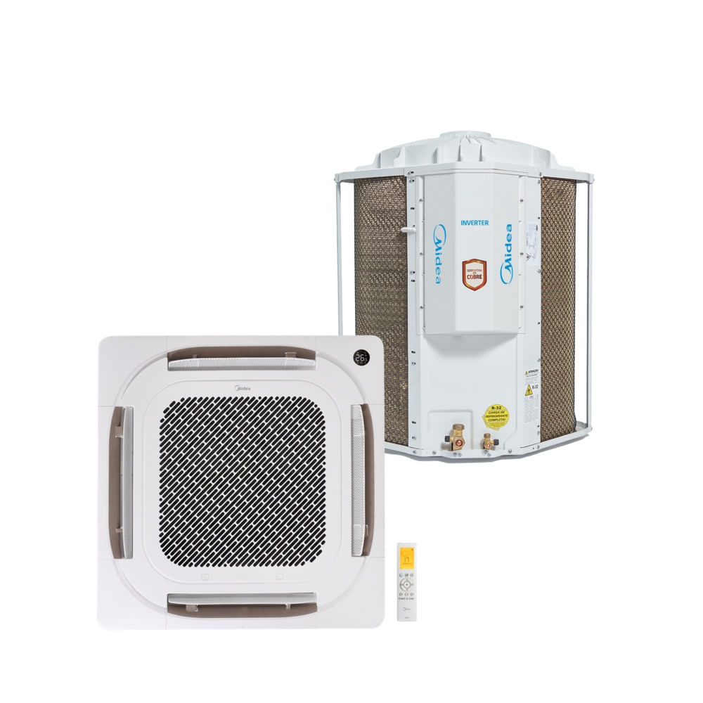 Ar Condicionado Split Cassete 4 Vias Inverter Carrier 24000 BTU/h Frio Monofásico 40KVQF24M5 - 220 Volts