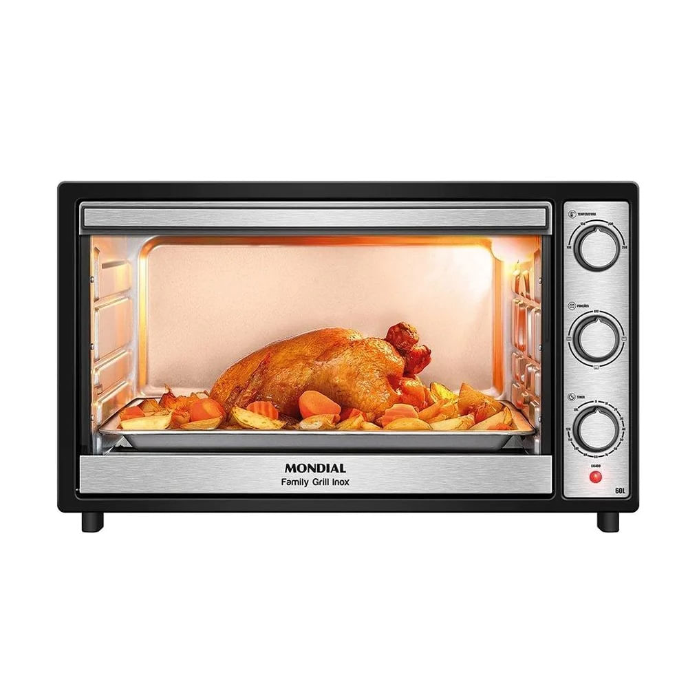 Forno Elétrico Mondial 60 Litros Family Grill Preto FRN-60-BI - 220 Volts