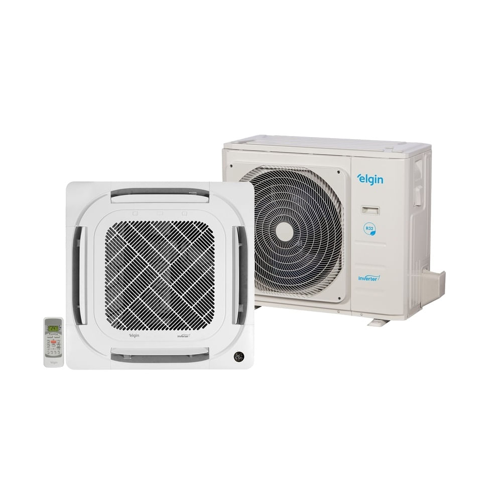 Ar Condicionado Split Cassete 4 Vias Eco Inverter Elgin 48000 BTU/h Frio Monofásico 45KVFI48C2NB - 220 Volts